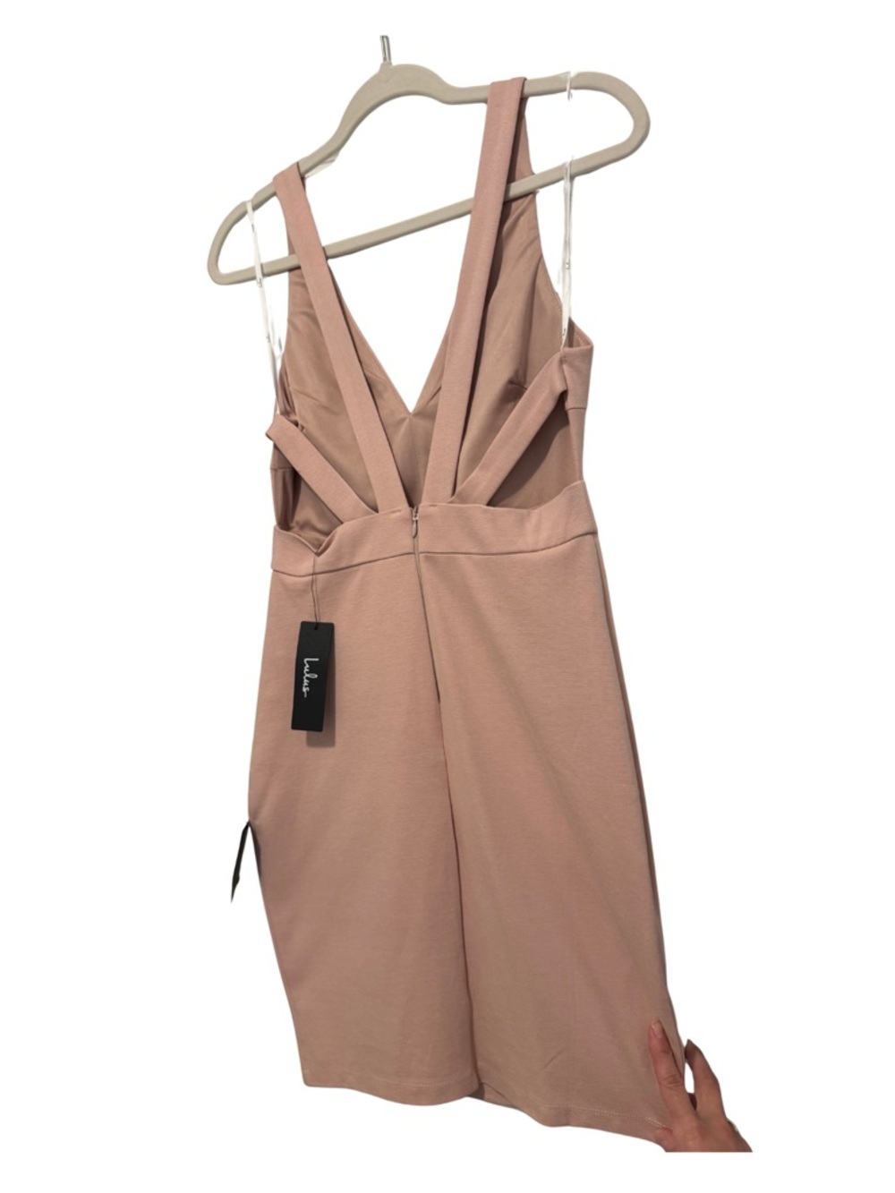 Lulus Sleeveless V-Neck Blush Bodycon Dress - Picture 8 of 11